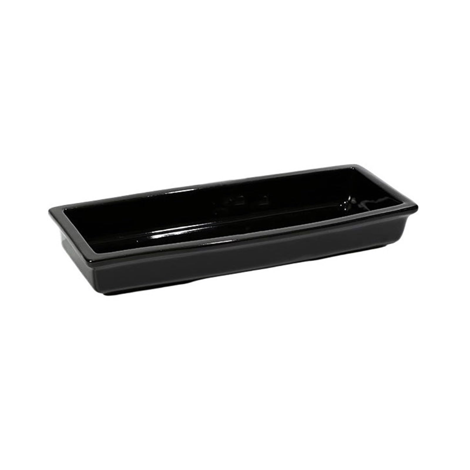 Prettiee plant dish saucer Indoor Outdoor Rectangular Ceramic Drip Tray Desktop Flower Arranging Saucer (Black)