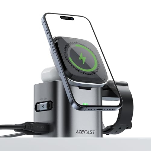 Image of INICIO 6-in-1 80W Foldable GaN Magsafe Charging Station,Built in Apple Watch & Airpods Magnetic Wireless Charger, 60W PD USB C Retractable Cable for iPhone 17 16 Galaxy S26 S25 Ultra MacBook iPad Pro