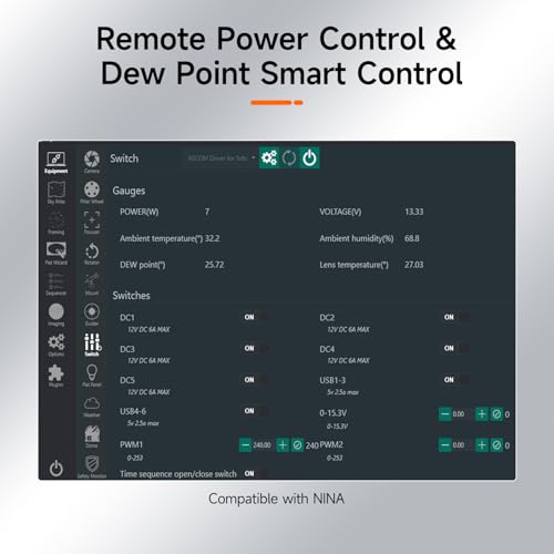 Image of SVBONY SV241 Pro Telescope Power Management Box and Telescope Power Hub Adapter, Hub Remote Control for Astronomy Equipment, Power Adapter with Dovetail Base for Astrophotography