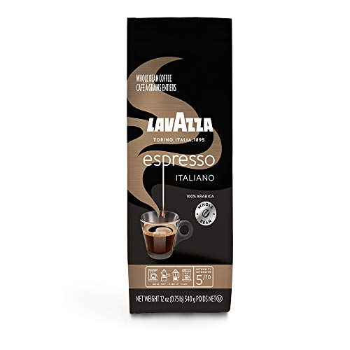 Image of Lavazza Espresso Italiano Whole Bean Coffee 100% Arabica Rich-bodied Medium roast with delicious, fragrant flavor and aromatic notes, 12 oz soft bag