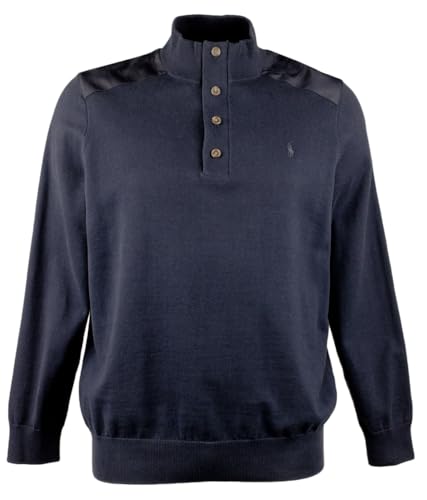 POLO RALPH LAUREN Men's Big & Tall Long Sleeve Cotton Hybrid Pullover Sweater Nvy 2XB