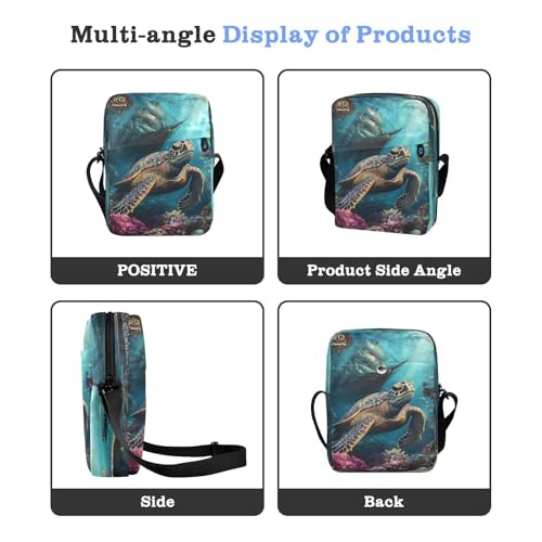 Crossbody Bag Ocean Sea Turtles Messenger Bag for Women Men Purse Shoulder Bag Satchel Bag with Adjustable Strap 214B93744