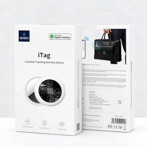 WIWU iTag WT-01 Chaveiro Rastreador Bluetooth Branco – Localizador Inteligente, Alerta Desconexão, Compacto Discreto Premium