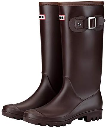 Amazon.com: ZC Dawn Botas de lluvia para mujer, con hebilla de dedo del pie  redondo, antideslizantes, resistentes al agua y al frío, Marrón : Deportes  y Actividades al Aire Libre