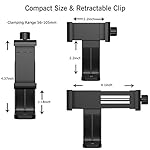 Ailun Phone Holder/Vertical and Horizontal Tripod Mount Adapter Rotatable Bracket with 1/4 inch Screw, Adjustable Clip for iPhone, Android Cell Phone, Selfie Stick, Camera Stand - Image 3