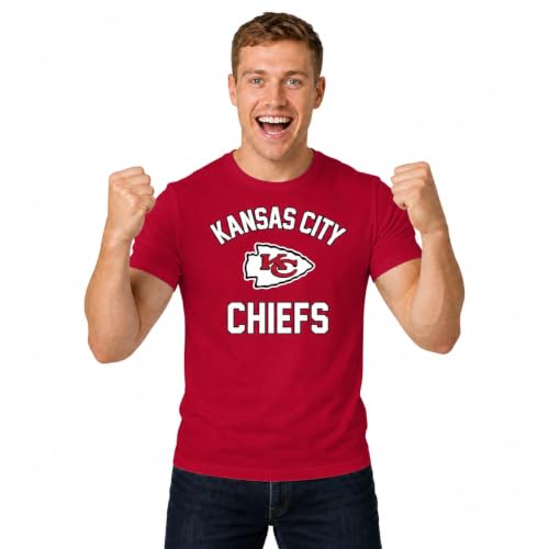 Team Fan Apparel NFL Adult Gameday T-Shirt - Cotton Blend - Tagless - Semi-Fitted - Unleash Your Team Spirit During Game Day (Kansas City Chiefs - Red, XXXX-Large)