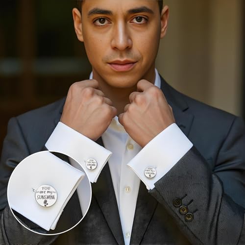 Mancuernillas de acero inoxidable para hombre miniatura 6