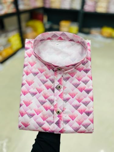 Image of FOXDX Men's Traditional Cotton Floral Printed Only Kurta