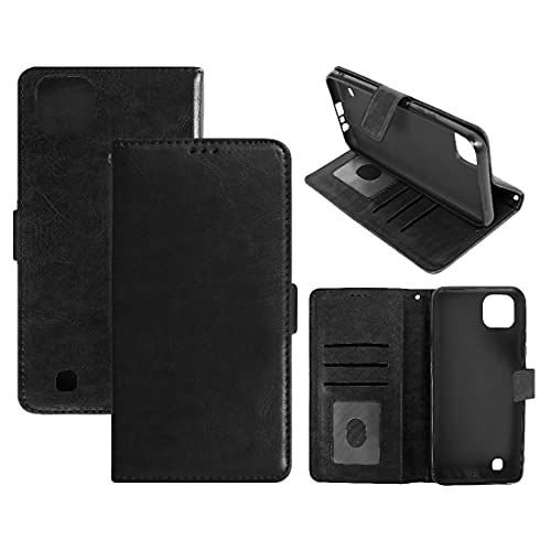 Image of Flip Cover Compatible with Realme C20 / C20A / C11 (2021) | Premium Leather Finish | Inbuilt Pockets & Stand | Flip Cover Back Case for Realme C20 / C20A / C11 (2021) (Black)