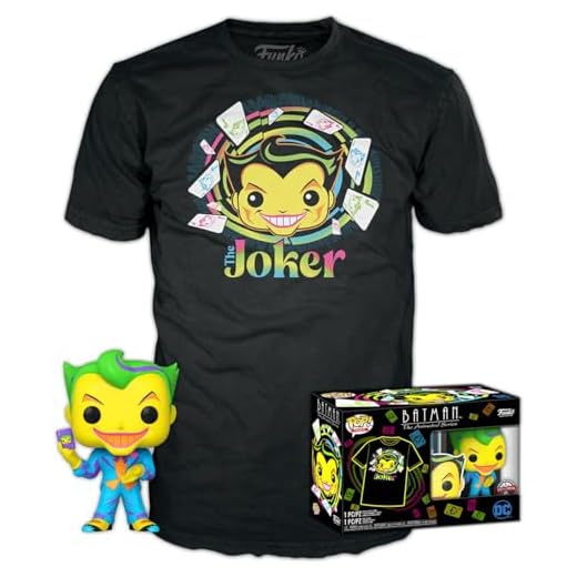 Funko Pop! & tee: DC - Joker - (BKLT) - Large - (L) - DC Comics - Camiseta, Franela - Ropa con Figura de Vinilo Coleccionable - Idea de Regalo - Juguetes y Camiseta de Manga Corta para Adultos