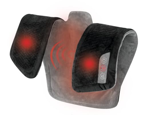 Image of Homedics Heating Pad, Duel Intensity Vibrating Heated Neck & Shoulder Massage Wrap to Aid & Rejuvenate Sore and Tired Muscles, Black