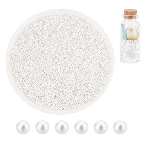 OLYCRAFT 4700pcs 3mm Mini White Pearl Beads No Hole Loose Beads Small Acrylic Pearl Beads Resin Filling Material Pearl Beads for Resin Crafting, Nail Art, Makeup, Jewelry Making by OLYCRAFT - Used condition - US$7.91
