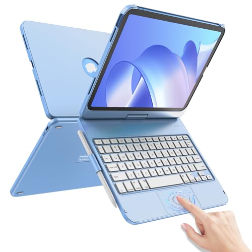 TaIYanG Touch iPad A16 11th/10th Gen Case with Keyboard, 360° Rotatable