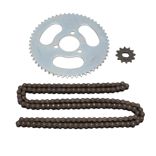 AKLOSIPY - Kit De Pignon De Chaîne 25H Avec 55T Arrière Et Pignon 12T Et 146 Maillons Chaîne D'entraînement Pour Vélo VTT Moto 47Cc 49Cc Compatible Transmission Haute Performance