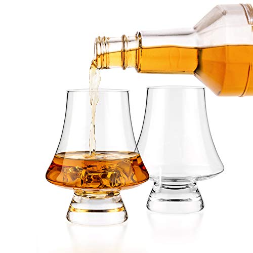 Luxbe - Bourbon Whisky Crystal Glass Snifter, Set of 2 - Narrow Rim Tasting Glasses - Handcrafted - Good for Cognac Brandy Scotch - 9-ounce/260ml - Thumbnail 2