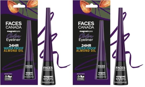 Image of FACESCANADA Magneteyes Color Eyeliner Gel - Dramatic Purple,4Ml|Glossy Finish|24Hr Long-Lasting|Waterproof|Smudgeproof|Precise Application|Intense Color Payoff|Almond Extract & Vitamin E (Pack of 2)