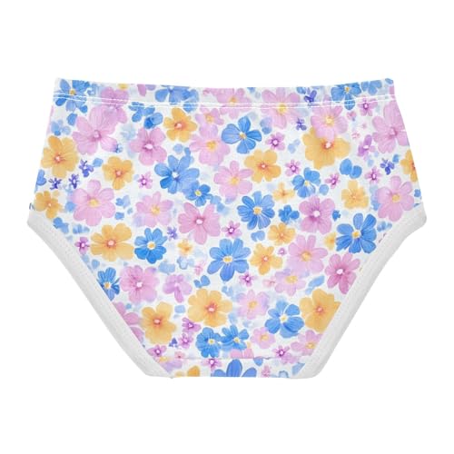 Watercolor Floral White Toddler Girls Underwear 2t Cotton Panties Little Girl Cartoon Undies Kids Briefs2