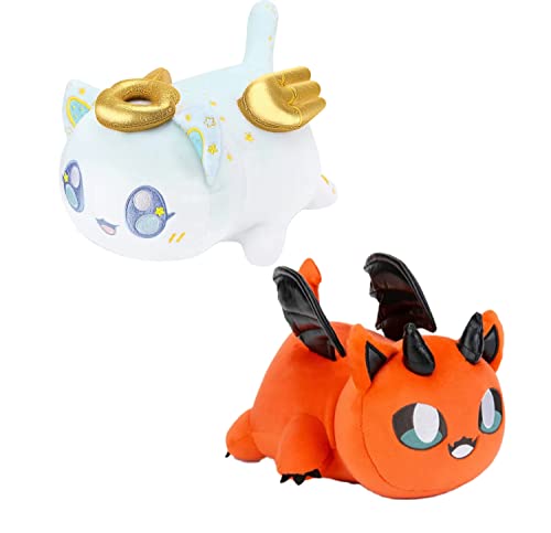 9.8’’Angel And Demon Cat Plushies Cute And Soft Anime Cartoon Cat Stuffed Animal Figure Toy Plush Pillow Gift For Fans (Angel+Demon Cat) #TOP12