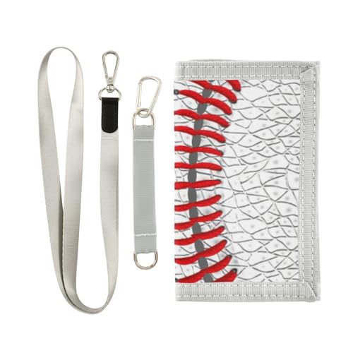 Portafogli per bambini per ragazzi e ragazze con cuciture rosse baseball portafoglio novità per Multicolore Taglia unica Casual bianco pelle