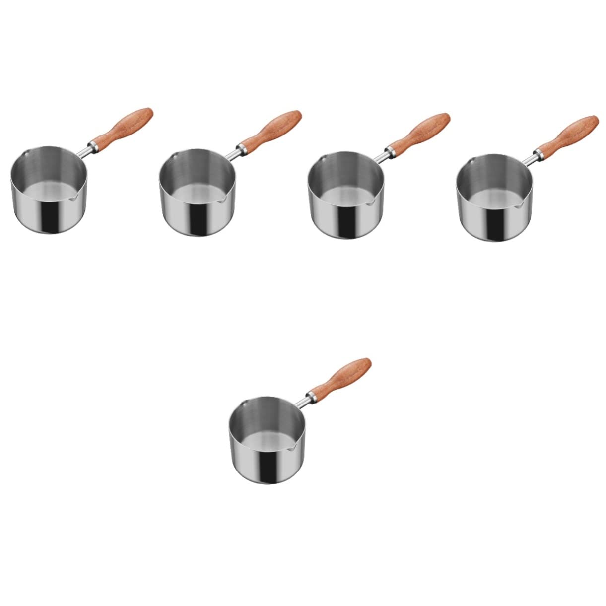 4-teiliges Edelstahl-Kochtopf-Set, kleiner Kochtopf für Babynahrung, Dämpfen und Saucen, Küchensilben und leicht zu reinigen, perfekt für Hobbyköche