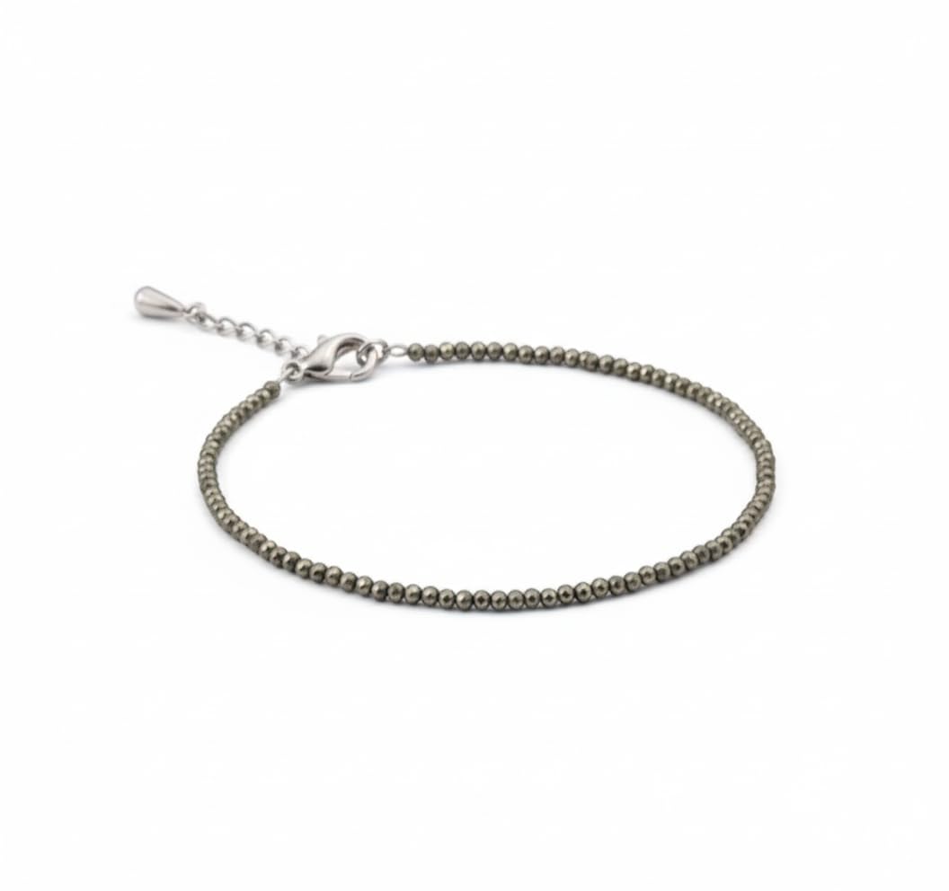 rana's brother Natural Pyrite Anklet | Money Stone for Wealth & Protection | Raw Pyrite Healing Anklet for Women | Spiritual Gift Jewellery-image-14