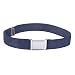 Kids Elastic Adjustable Strech Belt With Silver Square Buckle - Navy Blue