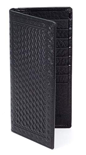 West Star Men Genuine Leather Cowboy Wallet with/Without Basketweave Bifold Wallet