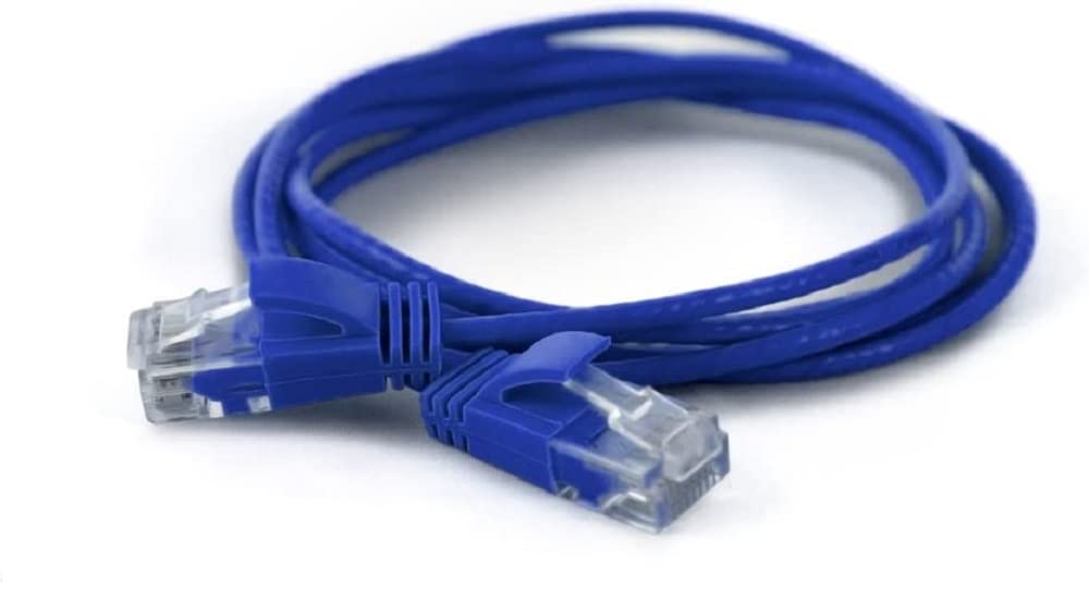wantecWire Extra dünnes Patchkabel CAT.6 UTP, Länge 1 m, blau