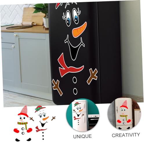 Pegatinas navideñas de muñeco magnéticas para decorar sin dañar superficies 3