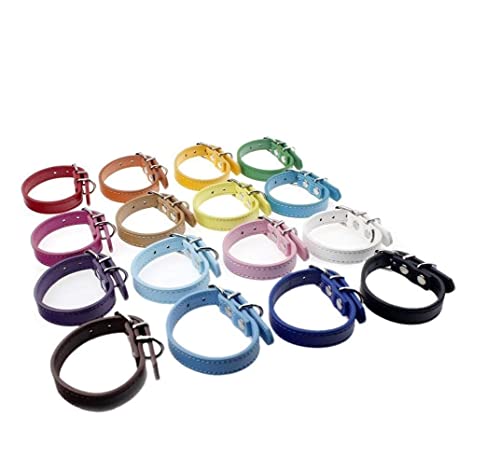 Tencloud Pet Collar Set Of 12 Or 16 Adjustable Id Collars Leather For Puppy Medium Large Breed Dogs Neck 6''~18'' (S(Neck:6"~12")) #TOP6