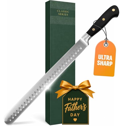 Bright Hobby Brisket Slicing Knife – 12' Brisket Knife, BBQ, Grilling Gifts For Men – Razor...