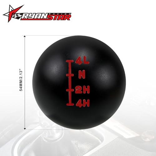 RYANSTAR RACING NP205 Aluminum Transfer Case Shift Knob, Black with White Engraved Inlay, 7/16"-20 Thread, Compatible with Classic Manual Transmission Trucks 1971-1980 C/K Series by RYANSTAR RACING - Image 2