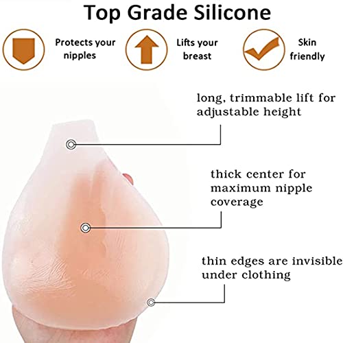 Silicone Lift Bra Invisible Adhesive Stick on Reusable Breast White, 10