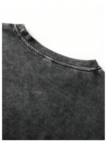 Men's Vintage Summer Tops Ripped Letter Graphic Tees Short Sleeve Crewneck Oversized T Shirts4