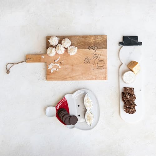 Tabla de cortar y queso Creative Co-Op mármol muñeco de nieve miniatura 4
