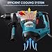 ENEACRO 1-1/4 Inch SDS-Plus 13 Amp Heavy Duty Rotary Hammer Drill, Safety Clutch 4 Functions with Vibration Control Including Grease, Chisels and Drill Bits with Case