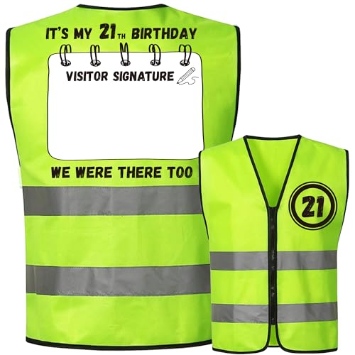 21st Birthday Gifts for Him and Her, 21st Birthday Decorations for Men and Women, 21 Year Old Unique Gifts for Women Men, Personalised Gifts Ideas for Men Birthday Present Funny Guest Book Vest