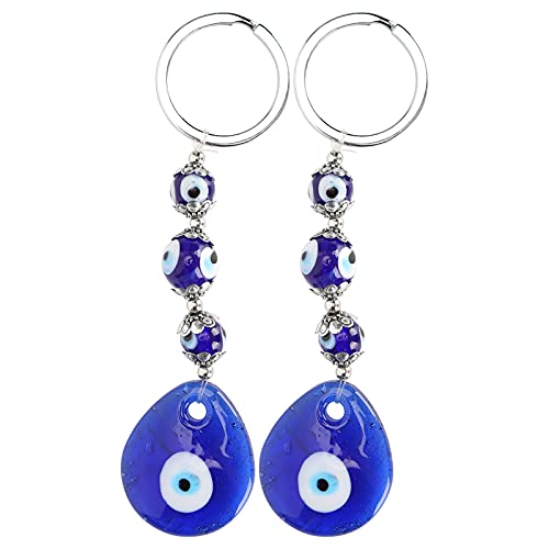 Pssopp Mano de Hamsa de Ojo Malvado Azul Turco con Elefante de la Suerte, Amuleto Colgante Protector, Adorno para Hombre, Mujer, Bolso, Bolso, decoración, Regalo