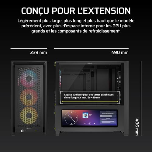 Corsair FRAME LCD RS ARGB Midi Tower - vue 10