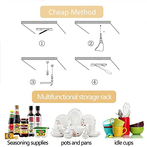 Support suspendu plafond en métal noir pour verres et cuisine