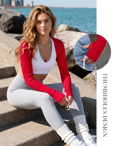 Image of Women's Long Sleeve Shrug Sweaters Knit Bolero Shoulder Open Cropped Cardigan