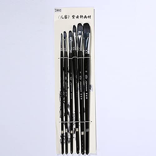 Pinceau aquarelle qui ne perd pas ses poils : set de 6 brosses de belette mixtes