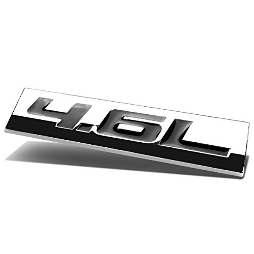 Auto Dynasty Chrome Finish Metal Emblem 4.6L Badge, (Black Letter)