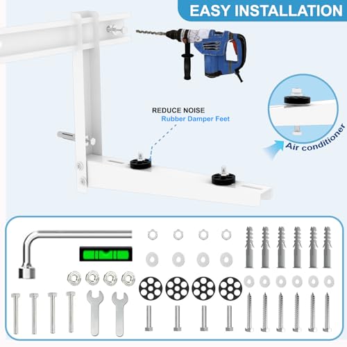 Image of Mini Split Wall Mounting Bracket for 9000 Btu to 18000 Btu Outdoor Ductless Mini Split Air Conditioner AC Heat Pump System, Heavy Duty AC Support Bracket for Outside, Hold Up to 330 lbs
