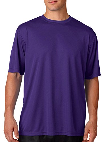 A4 Men's Moisture Wicking Cooling Performance T-Shirt, Purple, Small