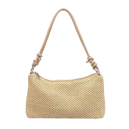 Image of Women Straw Purse Shoulder Handbag Woven Hobo Bag for Beach