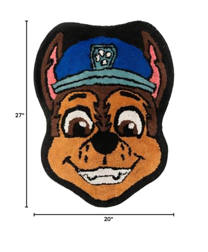 Paw Patrol Chase 100% Cotton Non Slip Plush Bathroom Mat Rug (Officially Licensed Product) by Franco