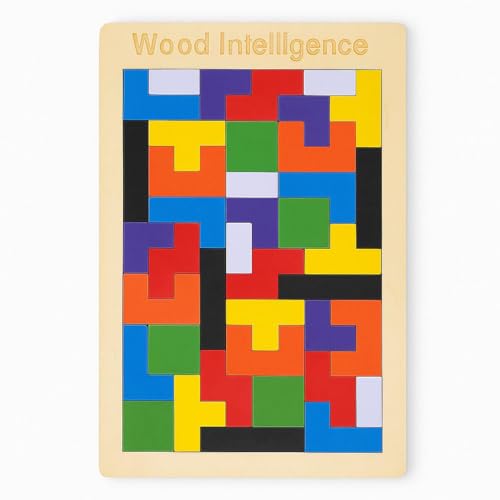 WINKY WONDER Colorful 3D Russian Blocks Wooden Blocks Puzzles for Kids Adults, Wood Intelligence Puzzle Wooden Puzzles Brain Teasers Toy Educational Gift for Toddlers 3 4 5 6 7 Years Old Boys Girls