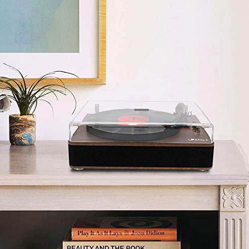 LP&No.1 Bluetooth Record Player with Stereo Speakers, 3-Speed Belt-Drive Turntable for Vinyl Records with Wireless Playback and Auto-Stop - Thumbnail 7
