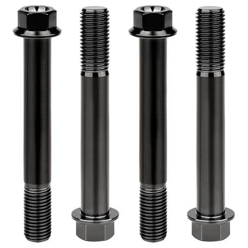 Image of Titanium Bolt Hex Small Flange Head M12x90mm Pitch 1.5, Black | 30 35 40 45 50 55 60 65 70 75 80 85 90mm 1.25 /1.5mm Pitch Screws for Motorcycle Car Modification Pack of 4